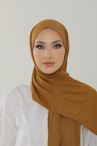 Gold Premium Viscose Jersey Shawl | Luxurious Drape, Non-Slip Fabric