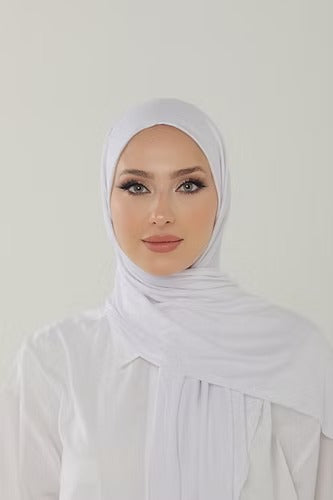 Snow Whitw Premium Viscose Jersey Shawl | Luxurious Drape, Non-Slip Fabric