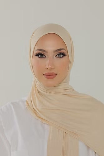 Cream Premium Viscose Jersey Shawl | Luxurious Drape, Non-Slip Fabric