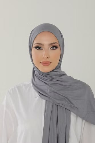 Gray Premium Viscose Jersey Shawl | Luxurious Drape, Non-Slip Fabric
