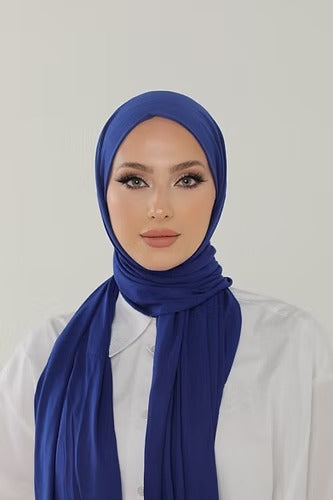Royal Blue Premium Viscose Jersey Shawl | Luxurious Drape, Non-Slip Fabric