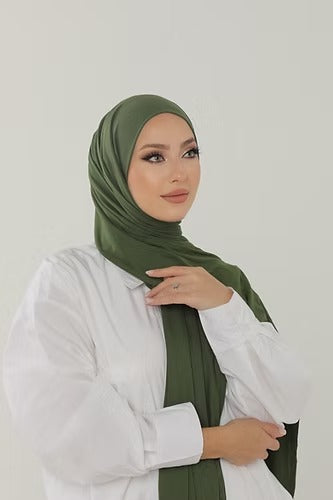 Dark Khaki Premium Viscose Jersey Shawl | Luxurious Drape, Non-Slip Fabric