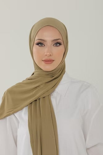 Olive Green Premium Viscose Jersey Shawl | Luxurious Drape, Non-Slip Fabric