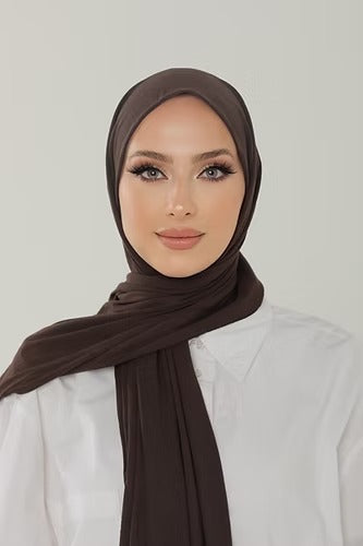 Bitter Chocolate Premium Viscose Jersey Shawl | Luxurious Drape, Non-Slip Fabric