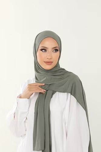 Sage Green Premium Viscose Jersey Shawl | Luxurious Drape, Non-Slip Fabric