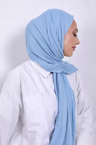 Baby Blue Premium Viscose Jersey Shawl | Luxurious Drape, Non-Slip Fabric
