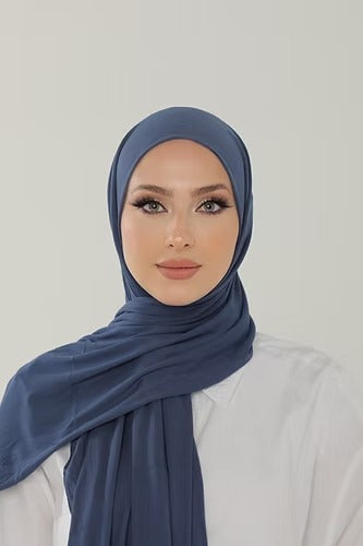 Indigo Premium Viscose Jersey Shawl | Luxurious Drape, Non-Slip Fabric