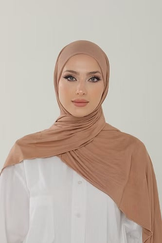 Rose Gold Premium Viscose Jersey Shawl | Luxurious Drape, Non-Slip Fabric