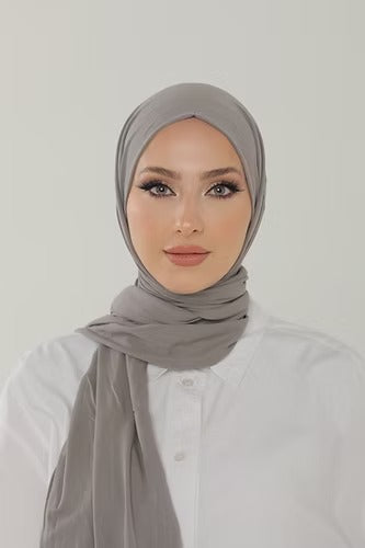 Gray Premium Viscose Jersey Shawl | Luxurious Drape, Non-Slip Fabric