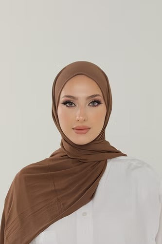 Milk Chocolate Premium Viscose Jersey Shawl | Luxurious Drape, Non-Slip Fabric