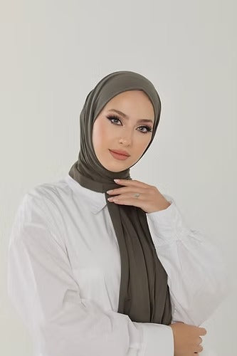 Earth Green Premium Viscose Jersey Shawl | Luxurious Drape, Non-Slip Fabric