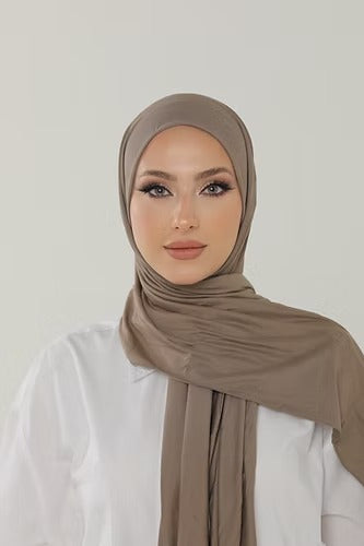 Dark Mink Premium Viscose Jersey Shawl | Luxurious Drape, Non-Slip Fabric