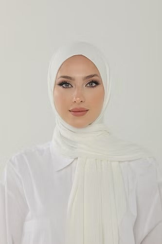Optic White Premium Viscose Jersey Shawl | Luxurious Drape, Non-Slip Fabric