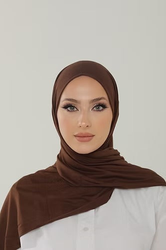 Dark Chocolate Premium Viscose Jersey Shawl | Luxurious Drape, Non-Slip Fabric