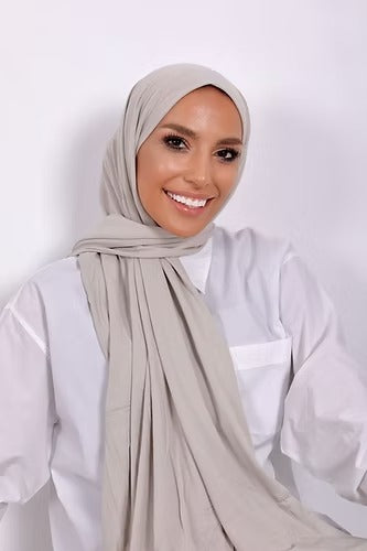 Light Beige Premium Viscose Jersey Shawl | Luxurious Drape, Non-Slip Fabric