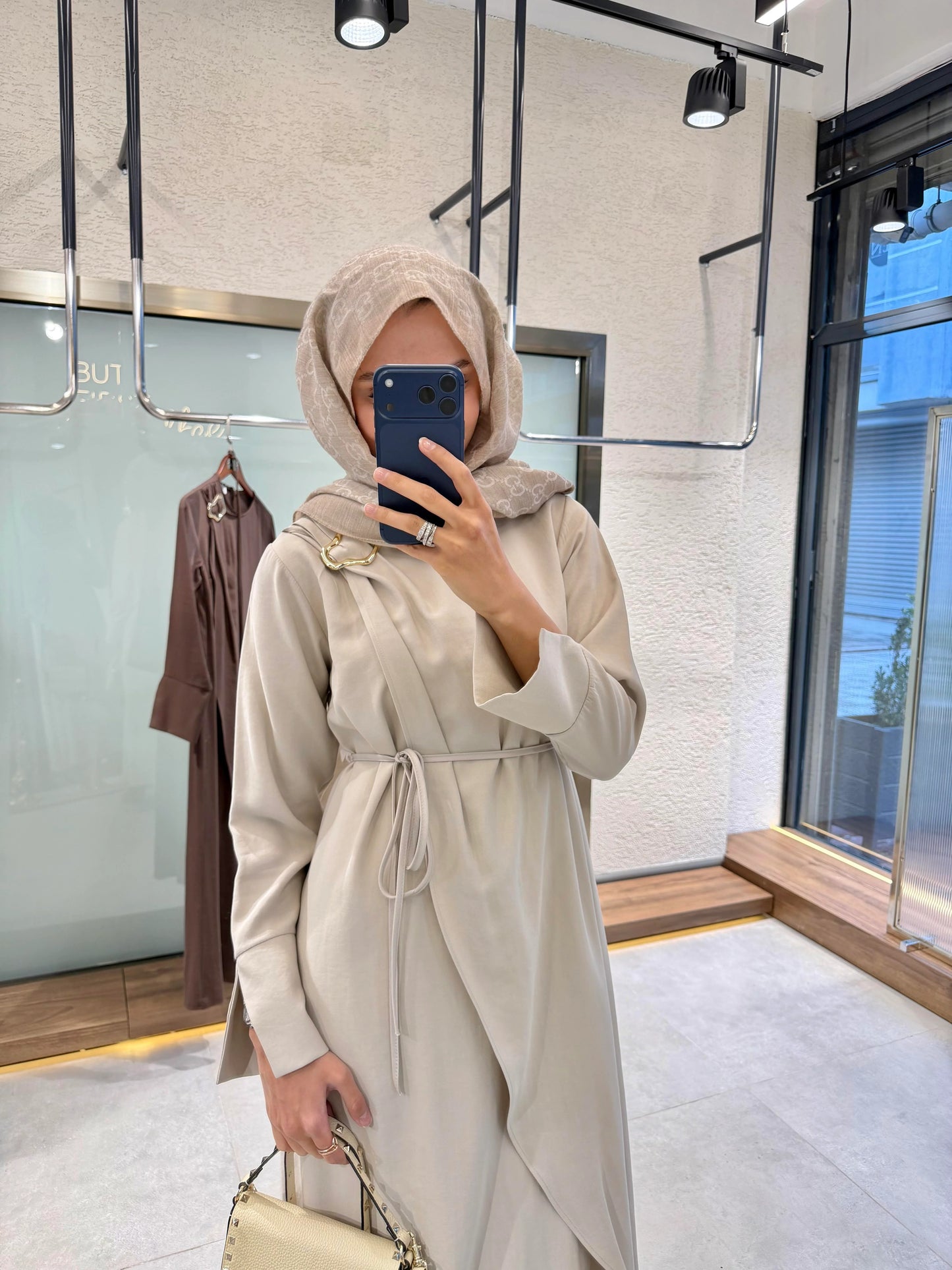 Buckle Detail Dress – Stone