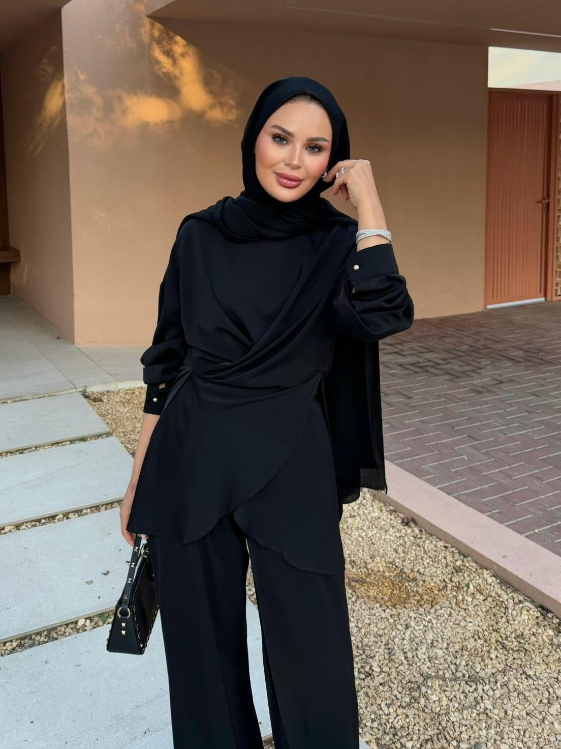 Flower Pants Set – Black