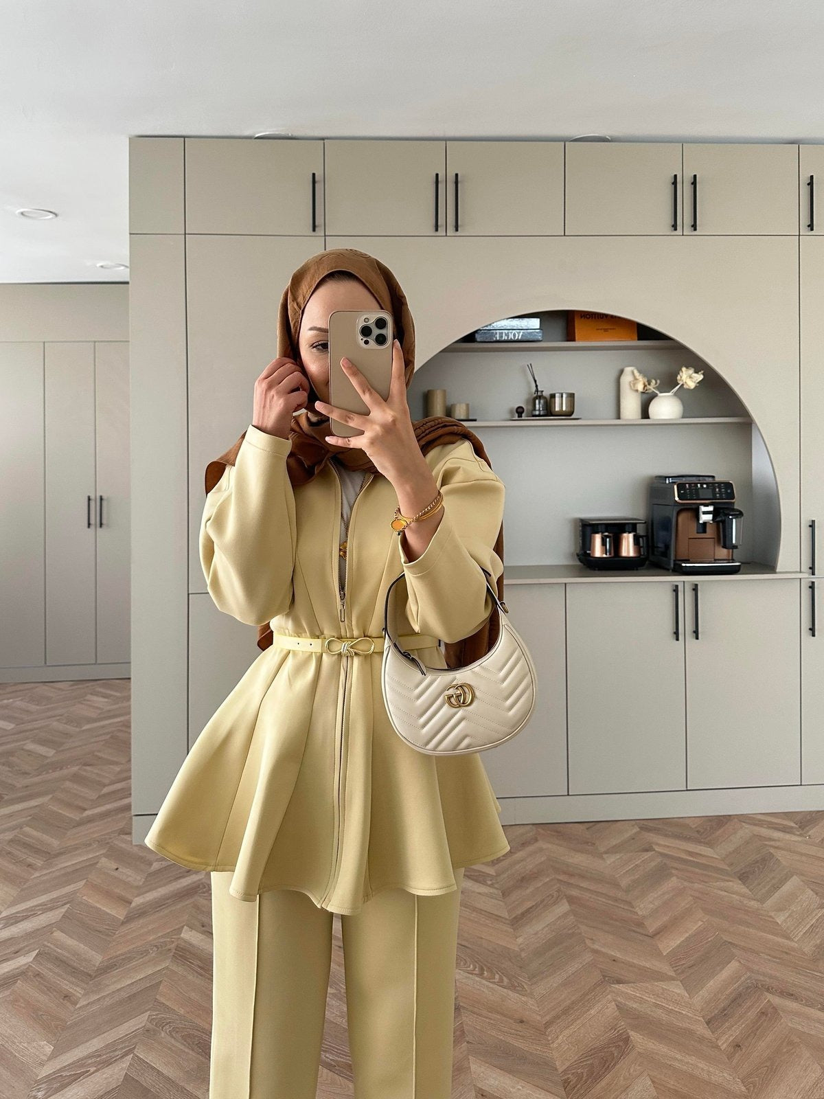 Premium Scuba Fabric Two-Piece Set -Butter Yellow