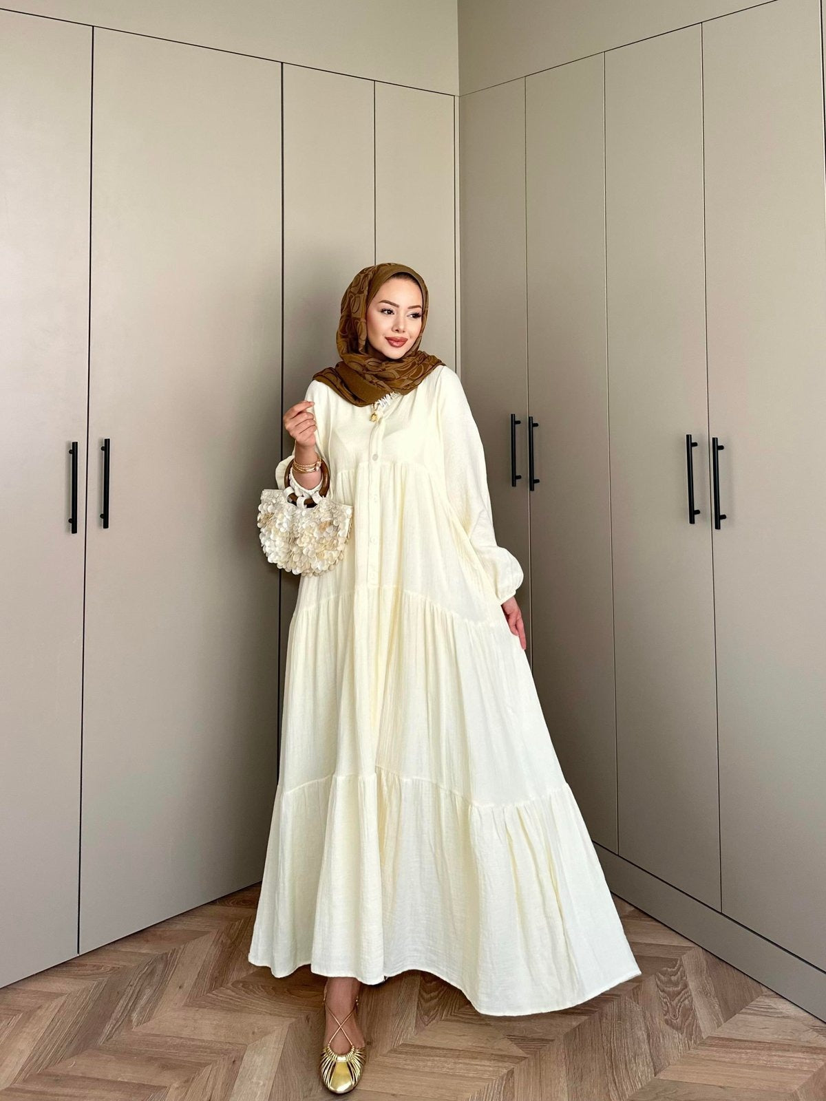 Maxi Muslin Dress - Yellow