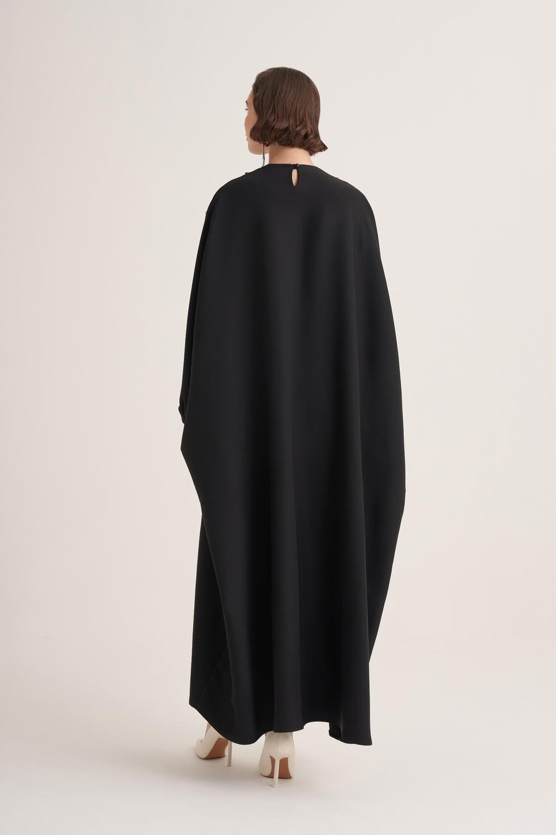 Black Kaftan with Crystal Hand Embellishments & Jewelled Belt Buckle