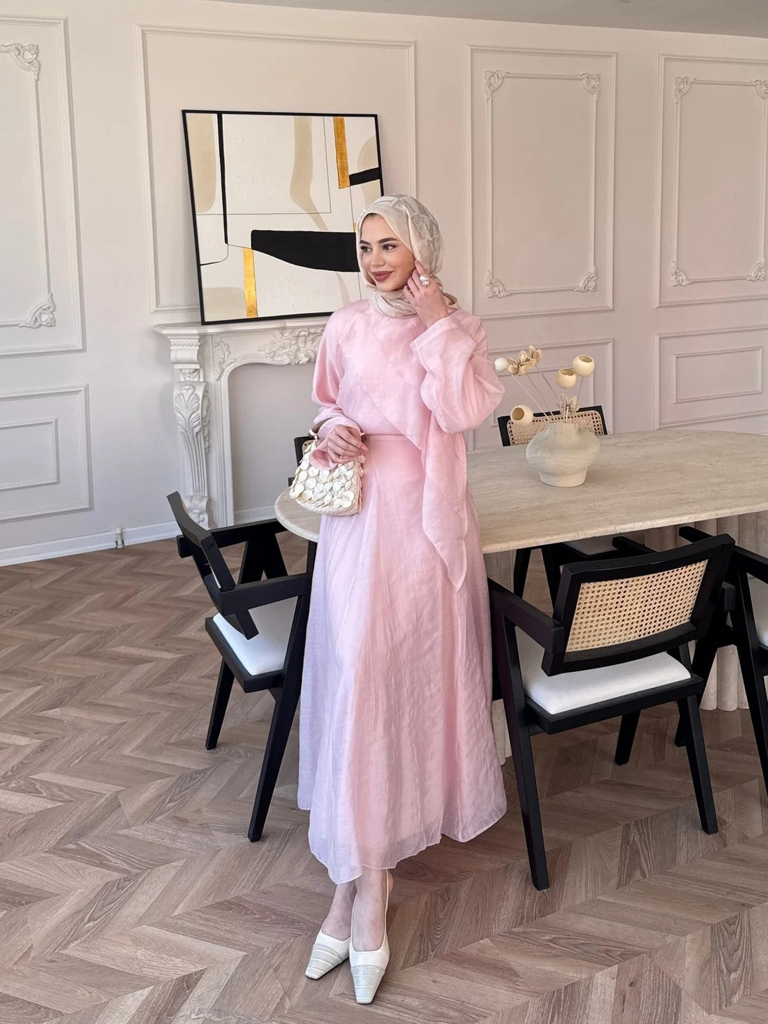 Ruffle Hem Skirt Set in Pink