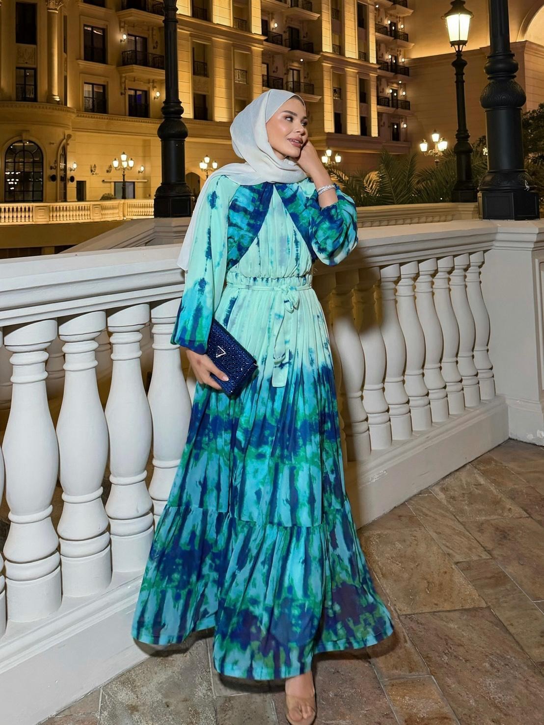 Lilas Flowy Dress – Turquoise