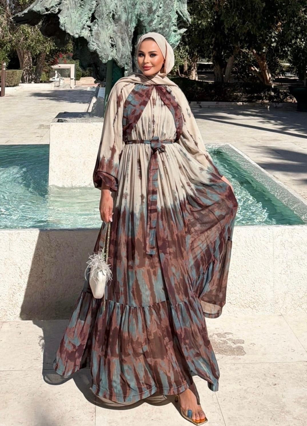 Lilas Flowy Dress – Beige