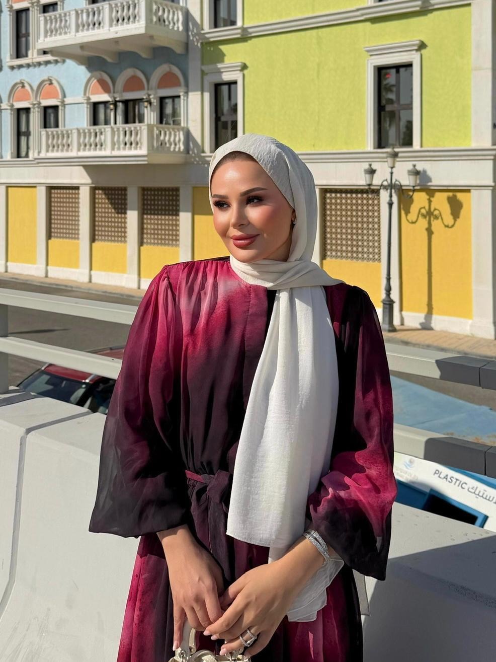 Rose Flowy Dress – Burgundy