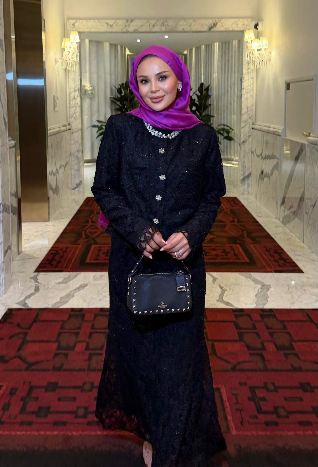 Lace Shimmer Skirt Set – Black