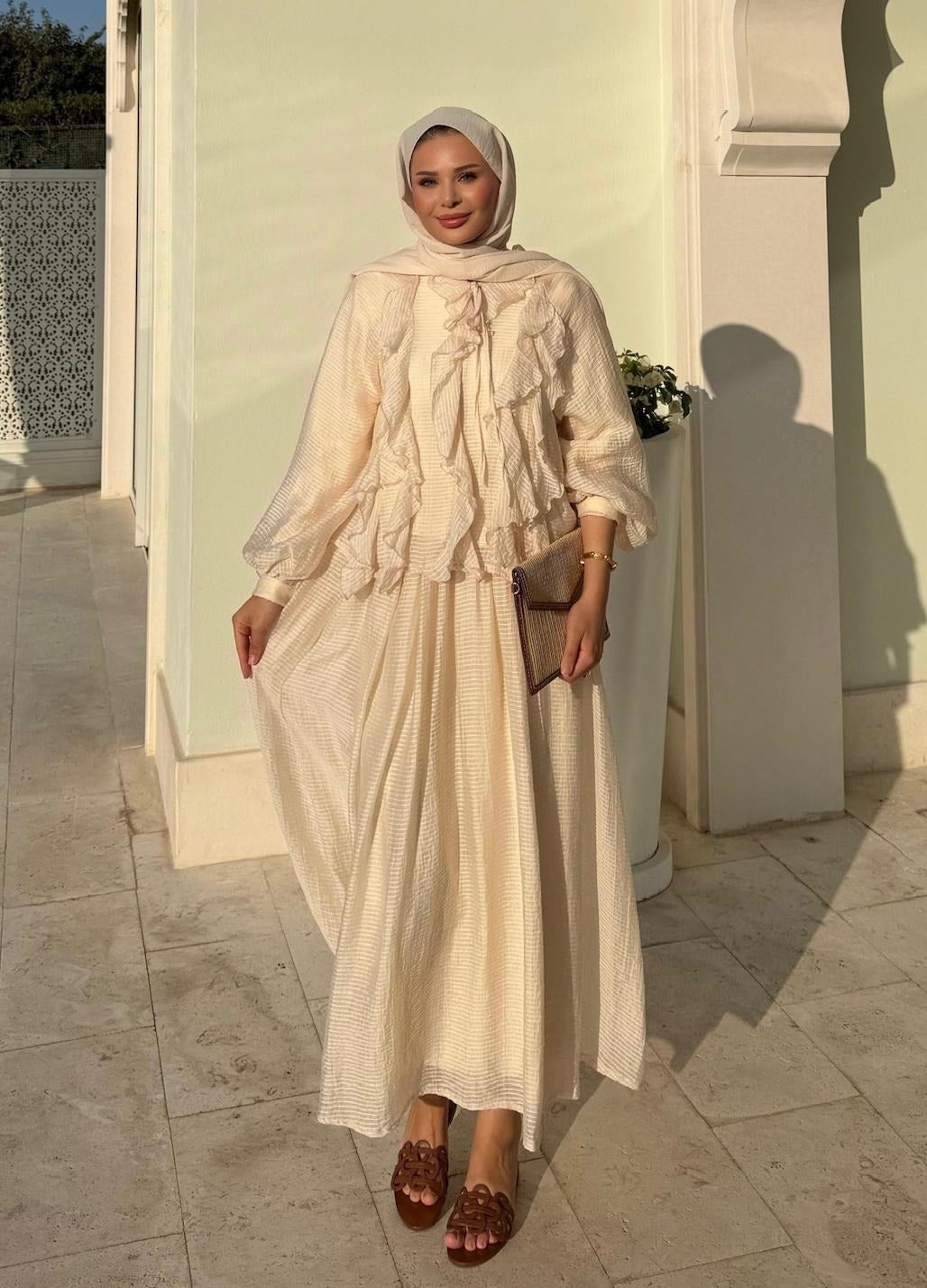 Nora Two-Piece Skirt Set – Beige