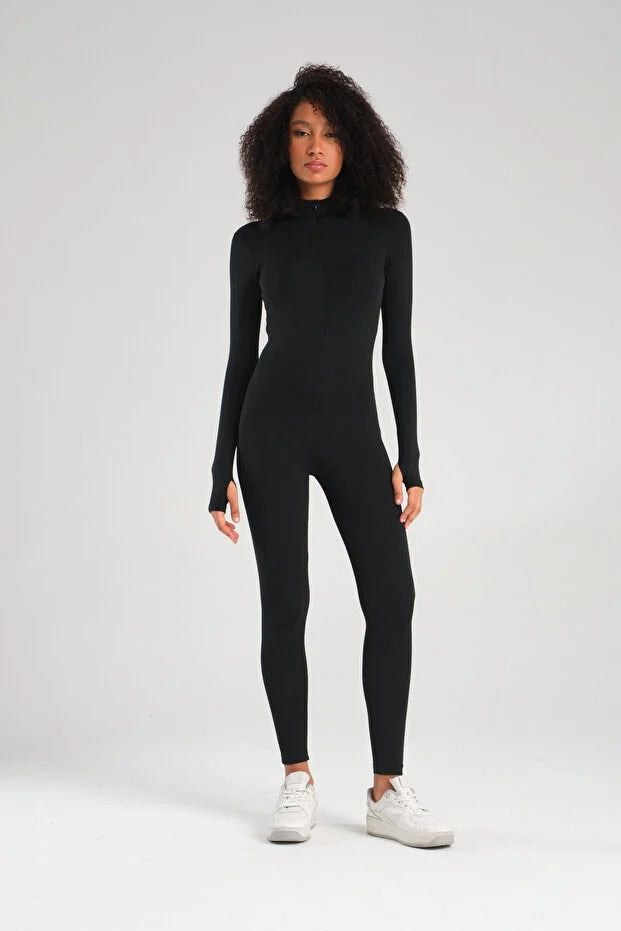 Full Coverage Swim Jumpsuit - Black