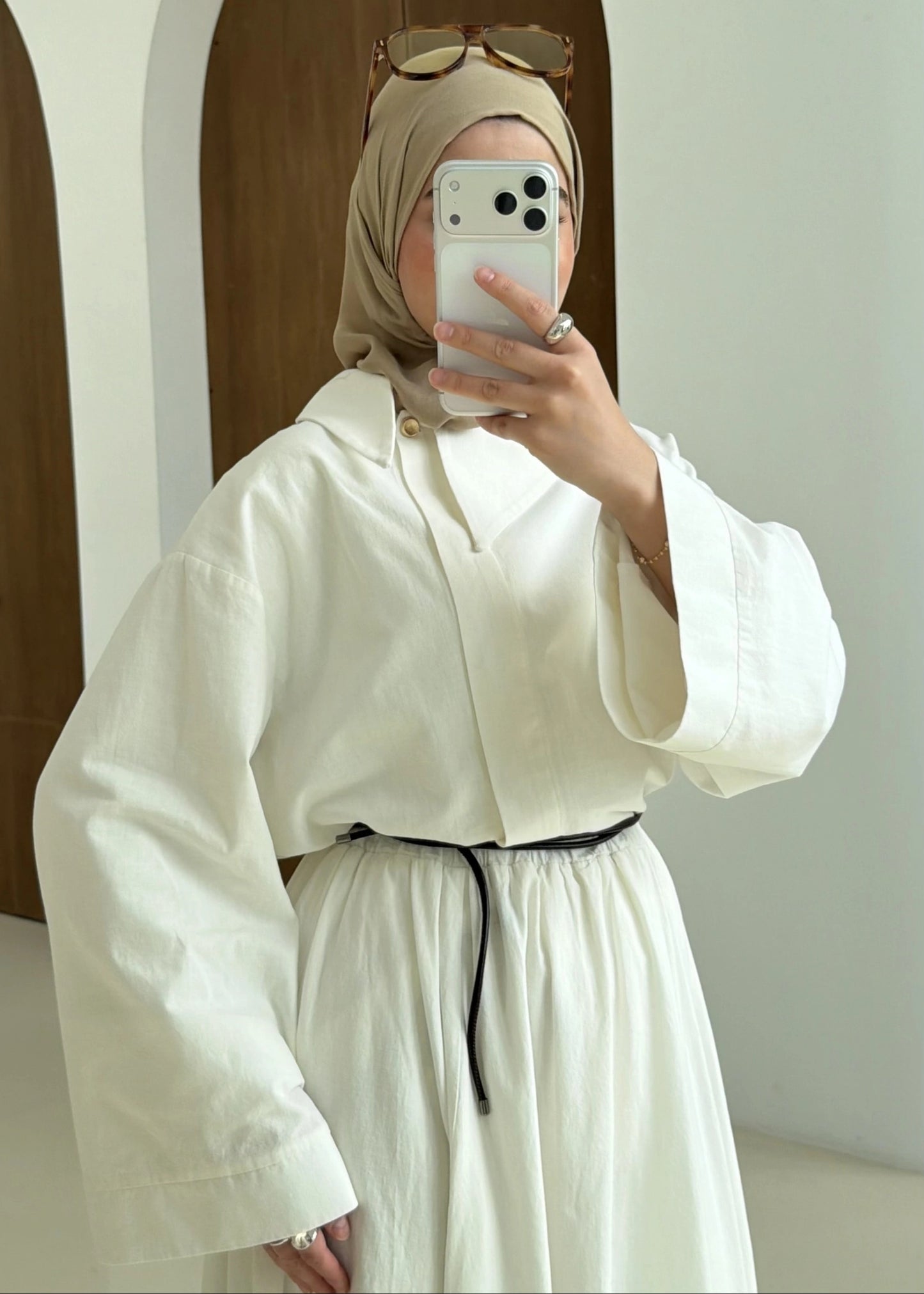 White Linen Two-Piece Suit