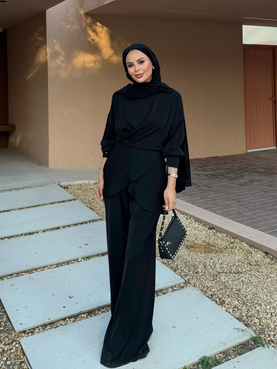 Flower Pants Set – Black