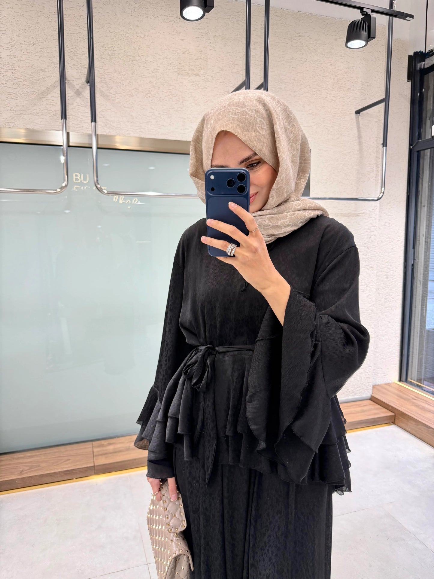 Chiffon Pants Set – Black