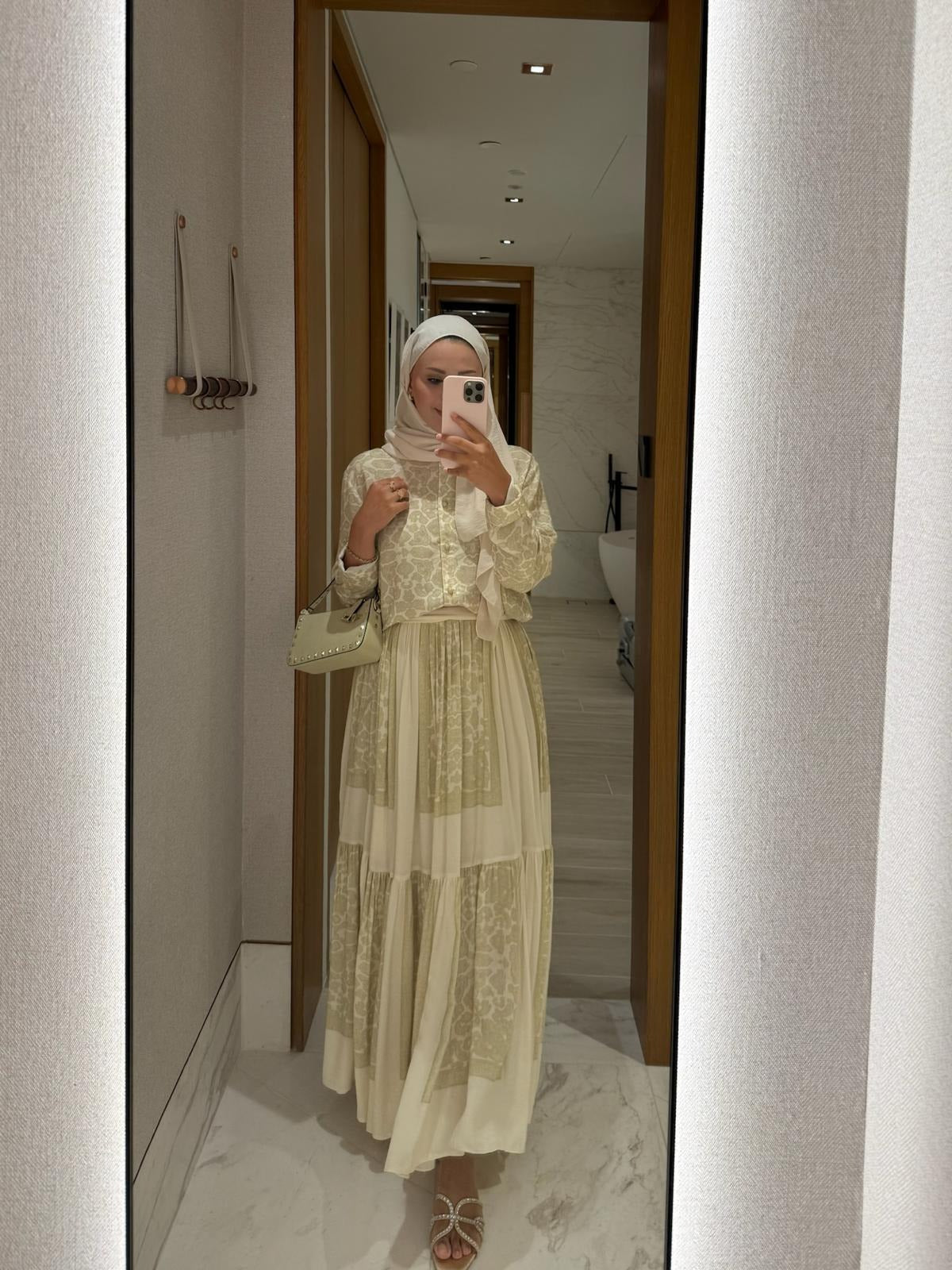 Lightweight Ethnic Shirt and Skirt Co-Ord in Yellow