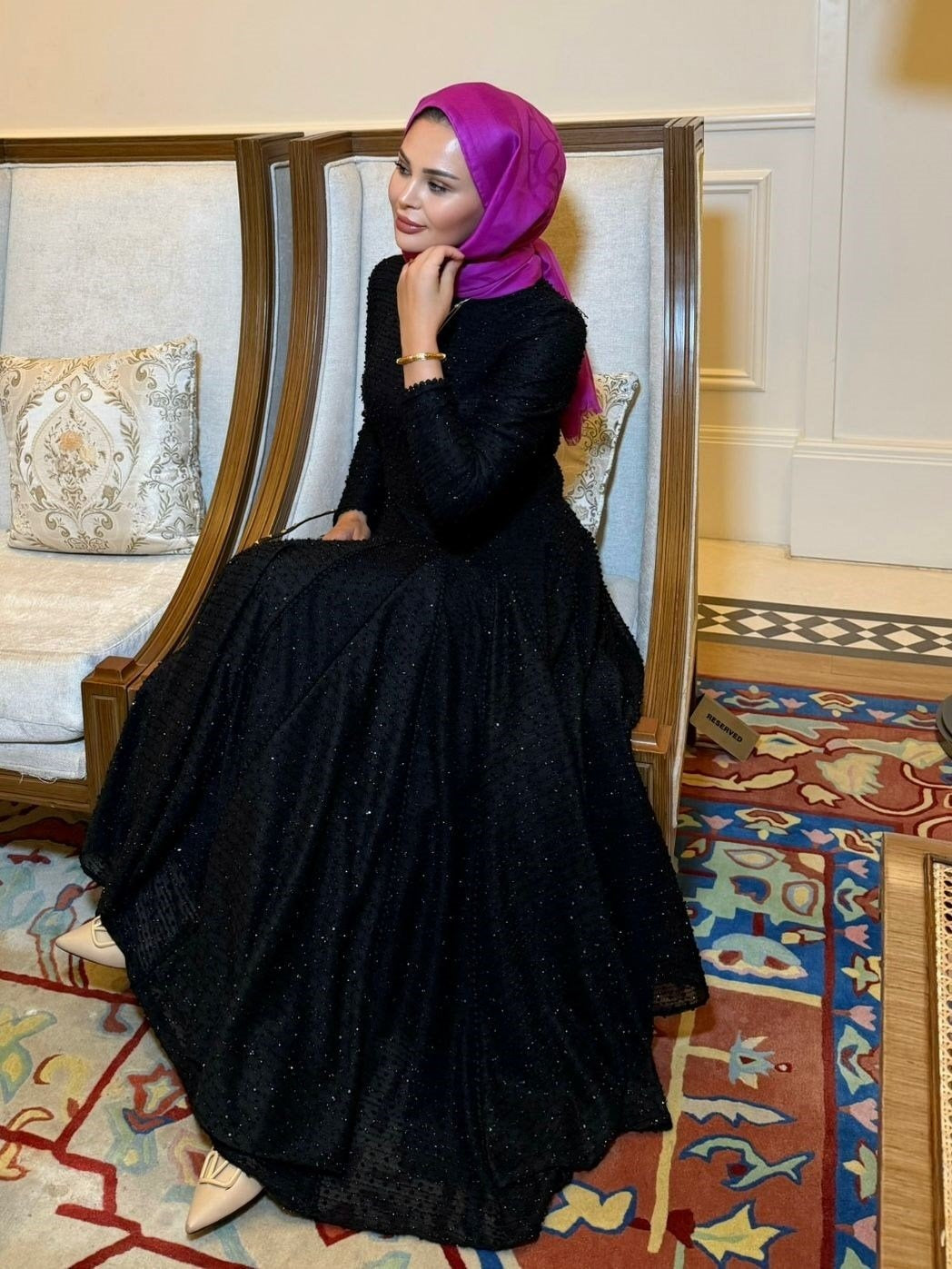 Asos Black Shimmer Textured Tiered Maxi Dress with Smocked Bodice