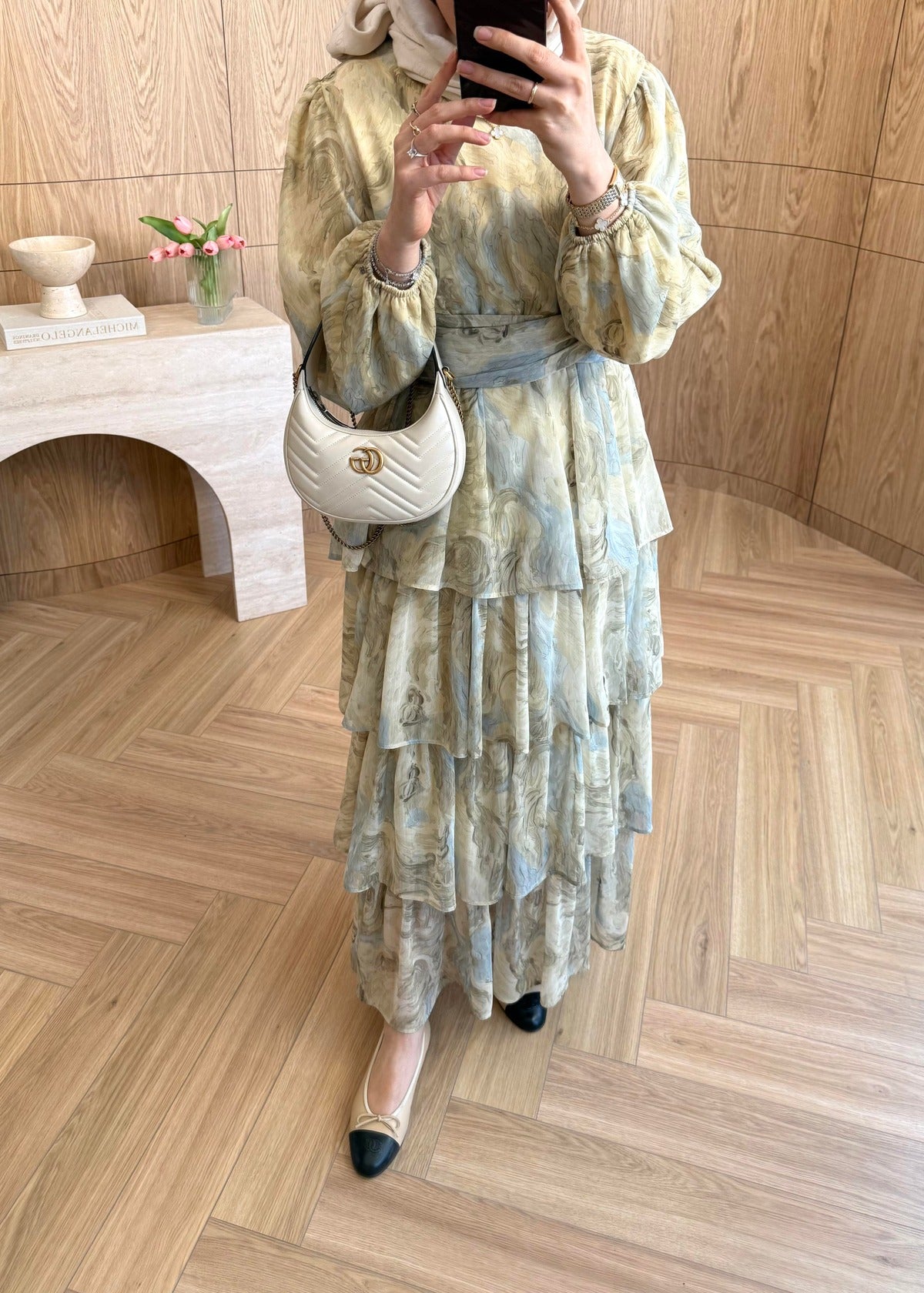 Ella Chiffon Dress – Sage