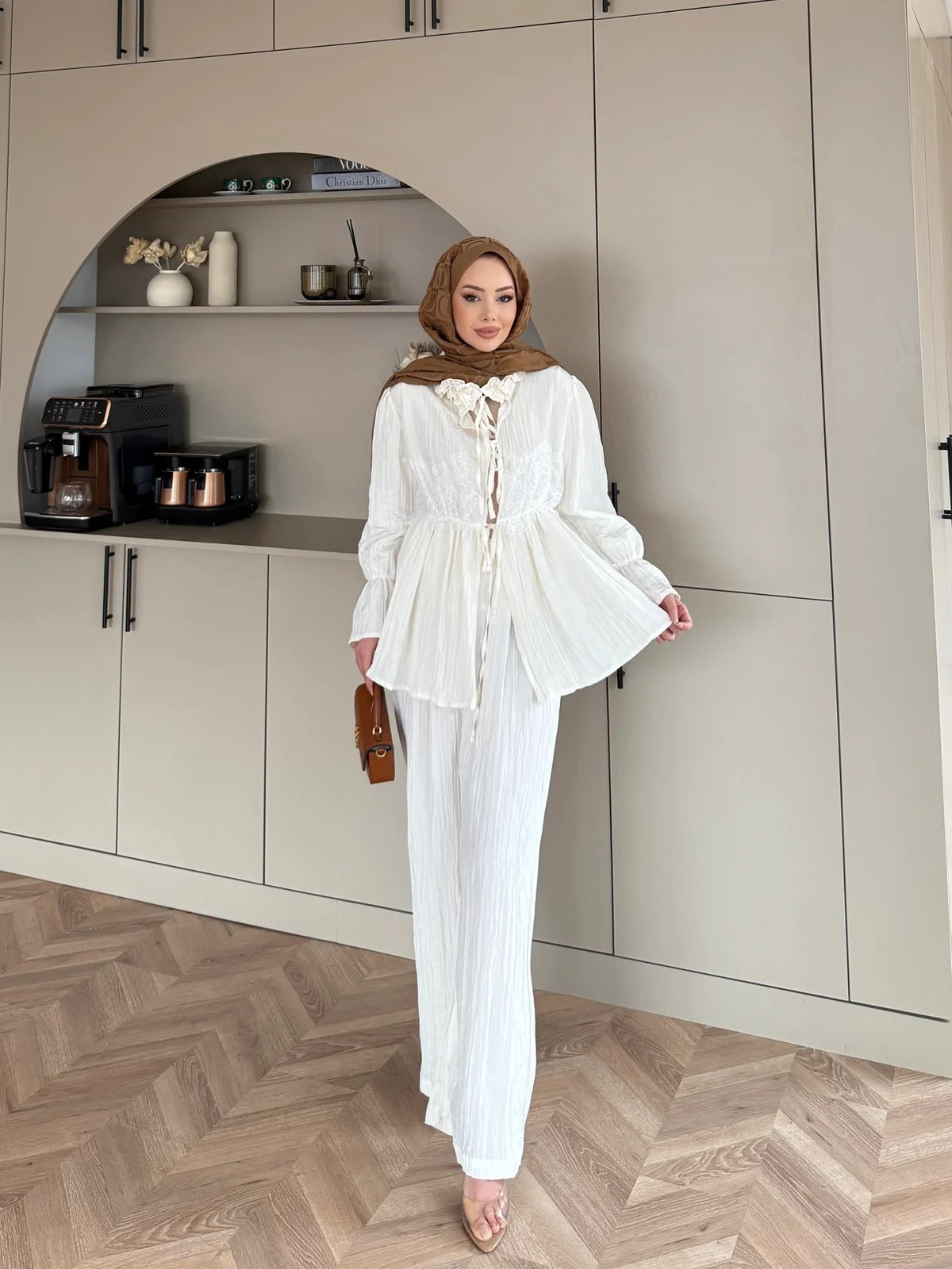 Nada Lace Detail Two-Piece Set – Off White