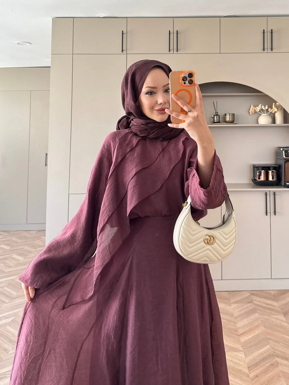 Ruffle Hem Skirt Set in Burgundy