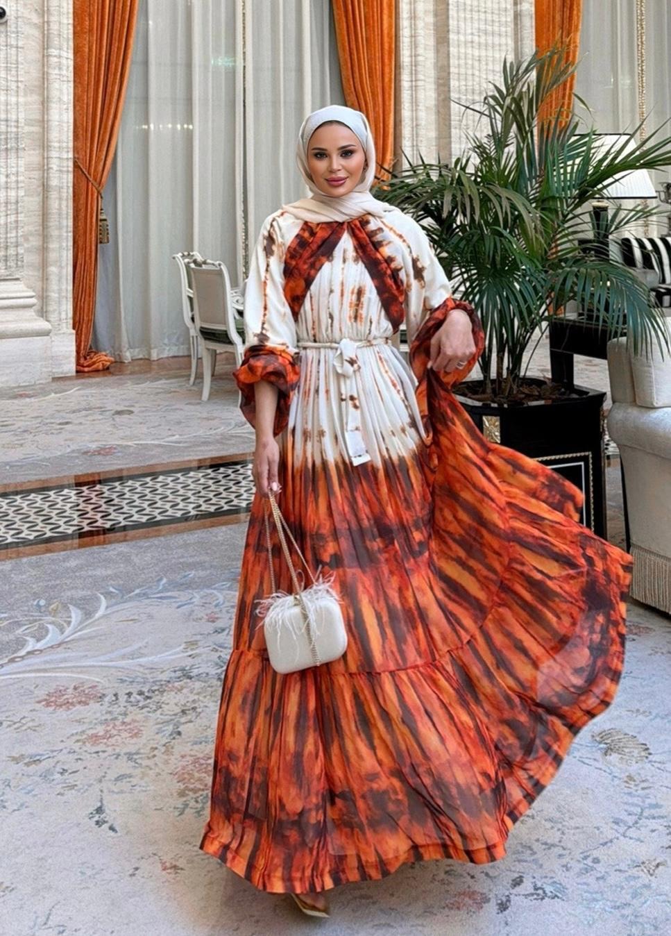 Lilas Flowy Dress – Orange