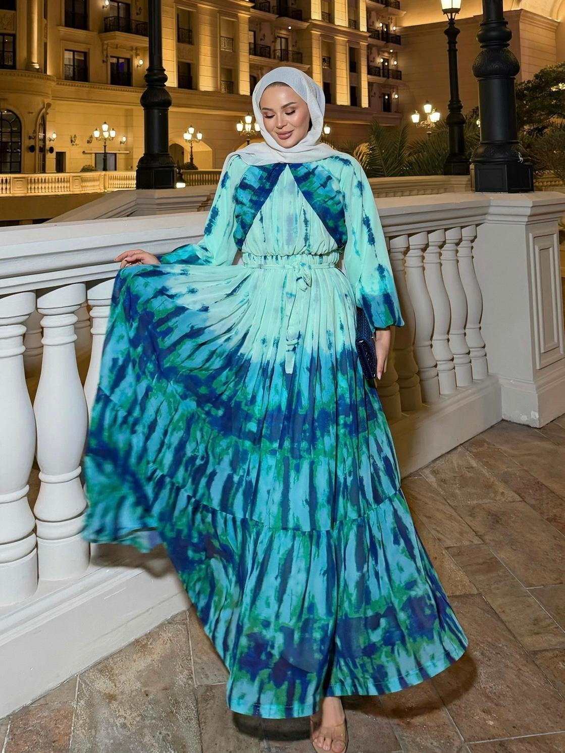 Lilas Flowy Dress – Turquoise