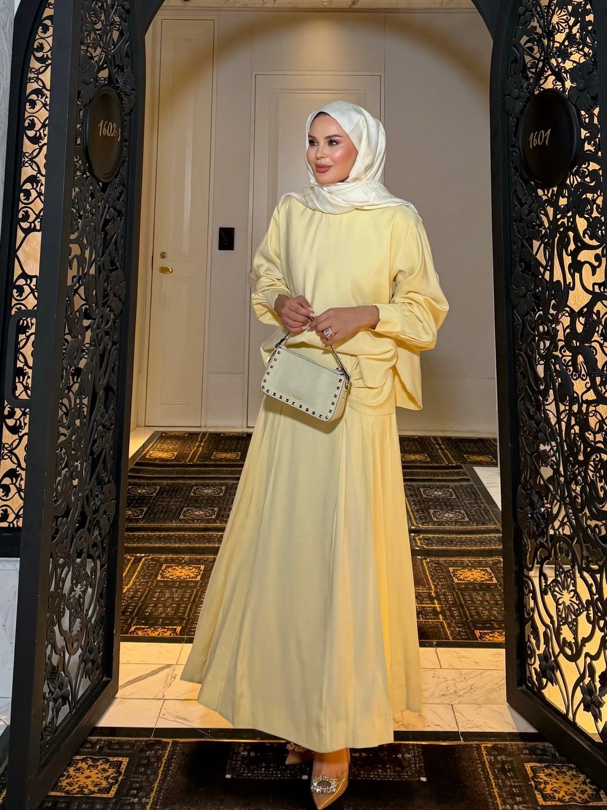 Sofia Maxi Skirt Set – Yellow