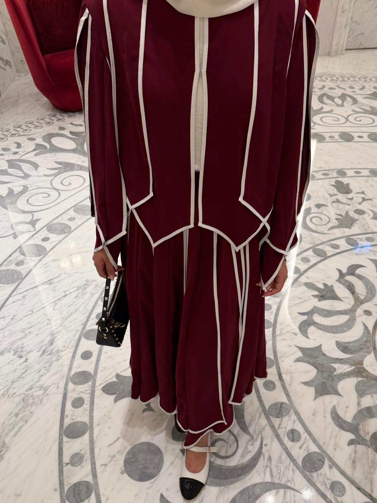 Doha Skirt Set – Burgundy