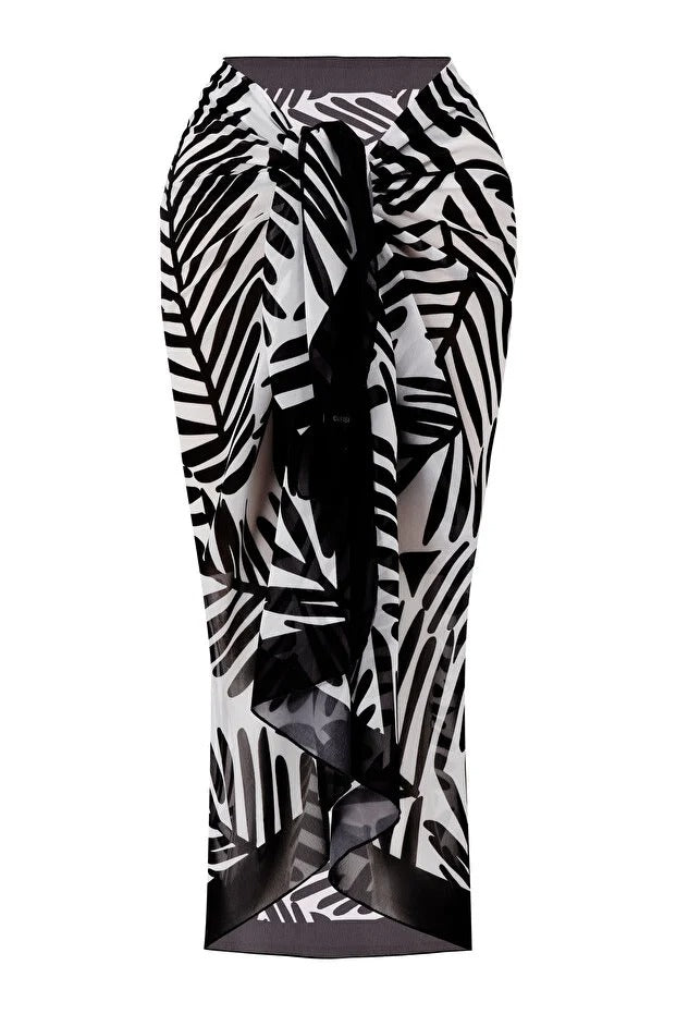 Lana 3-Piece Modest Swimsuit Set - Long Sleeve Burkini with Pareo -Leaf