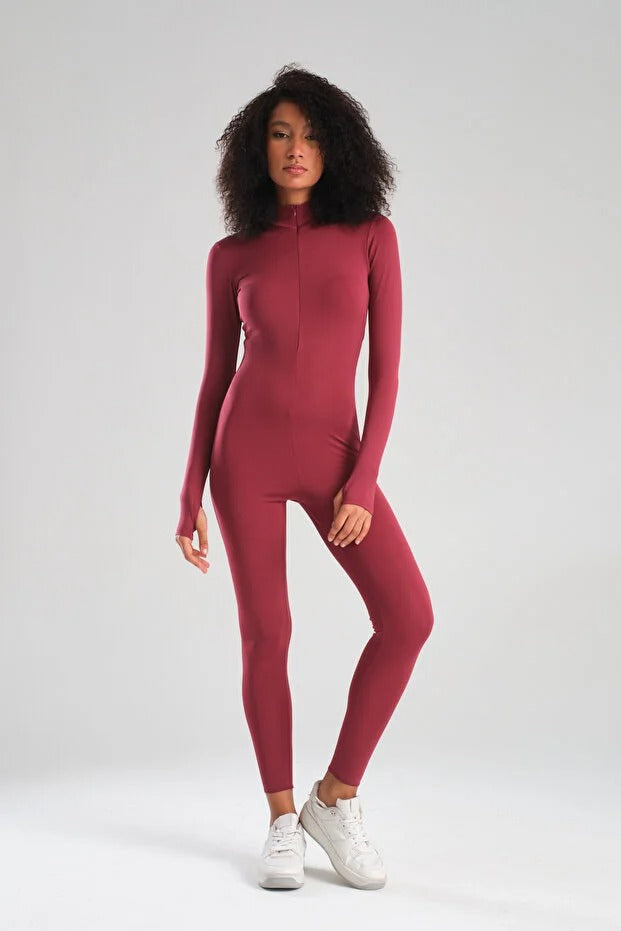 Full Coverage Swim Jumpsuit - Pink