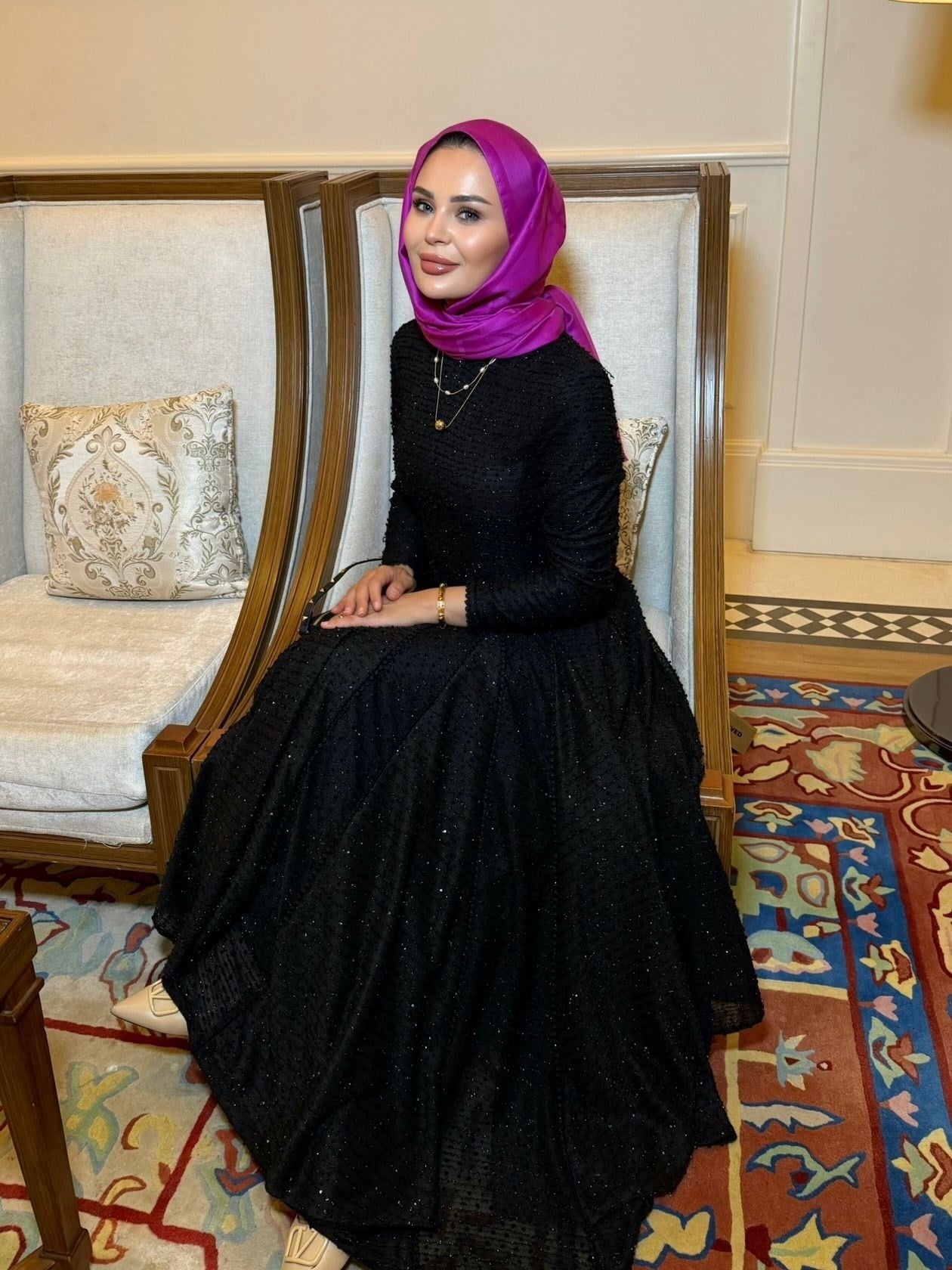 Asos Black Shimmer Textured Tiered Maxi Dress with Smocked Bodice