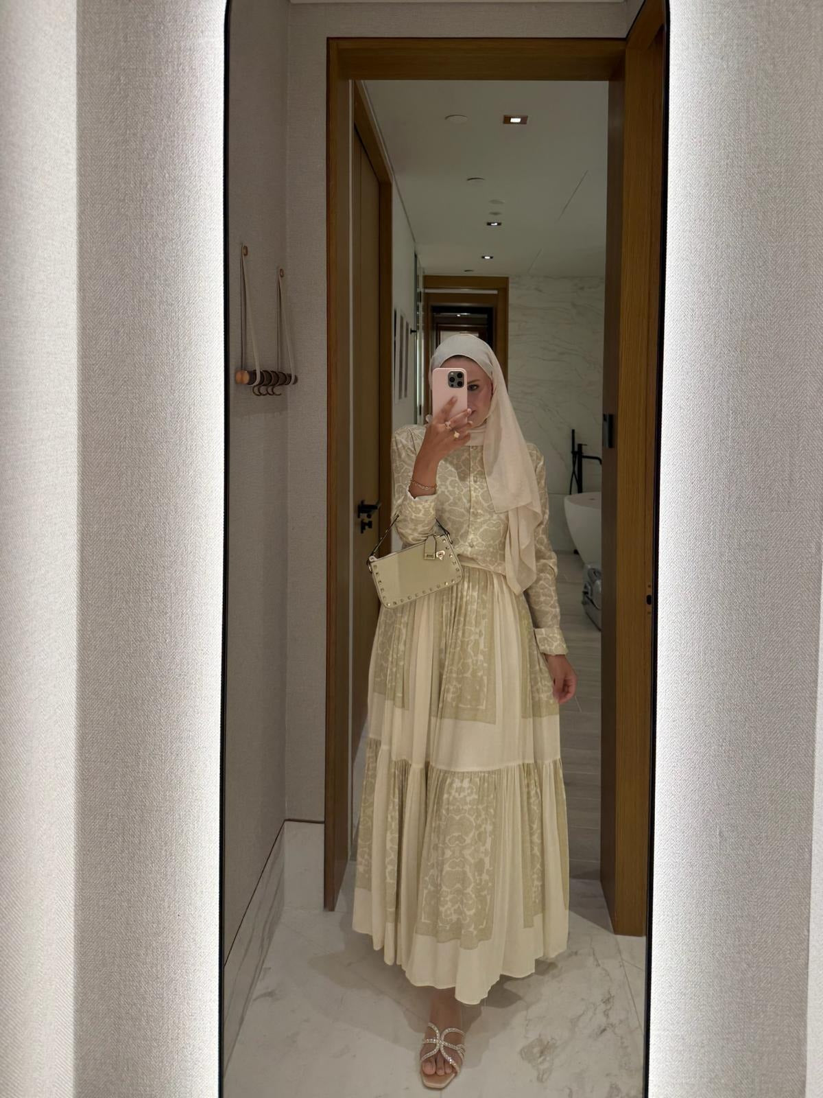 Lightweight Ethnic Shirt and Skirt Co-Ord in Yellow