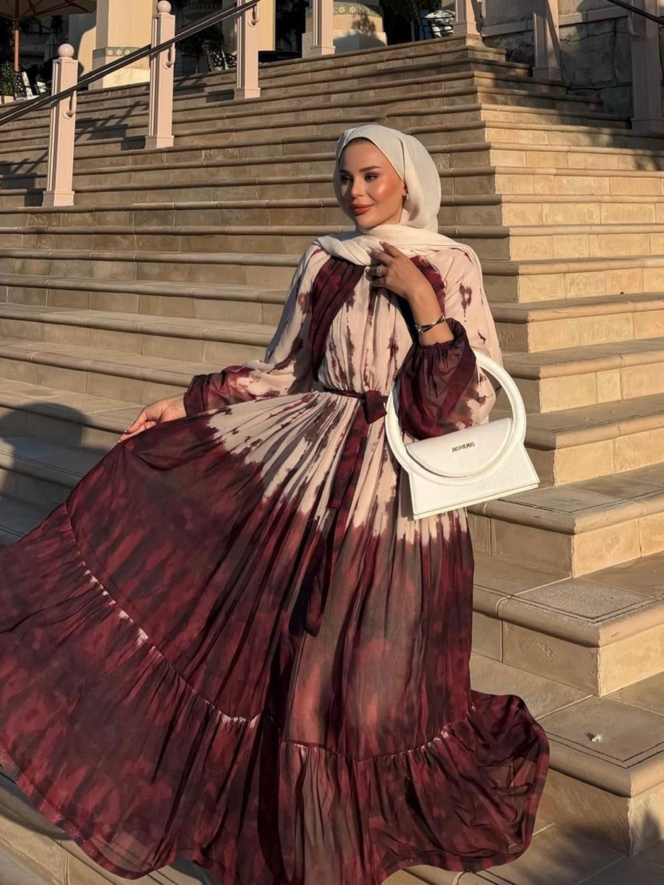 Lilas Flowy Dress – Burgundy