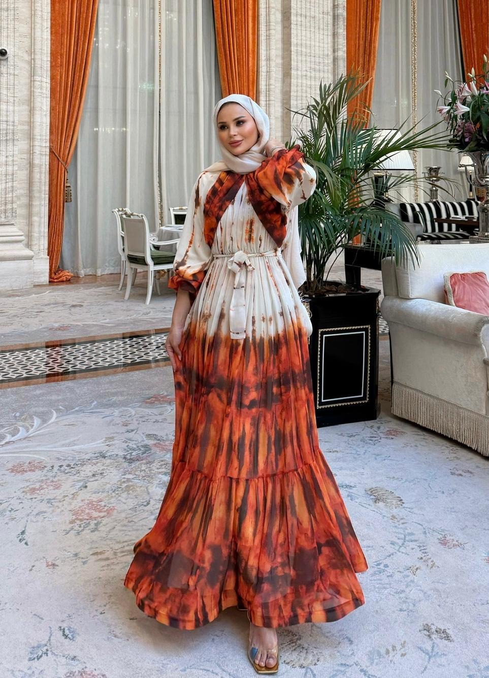 Lilas Flowy Dress – Orange