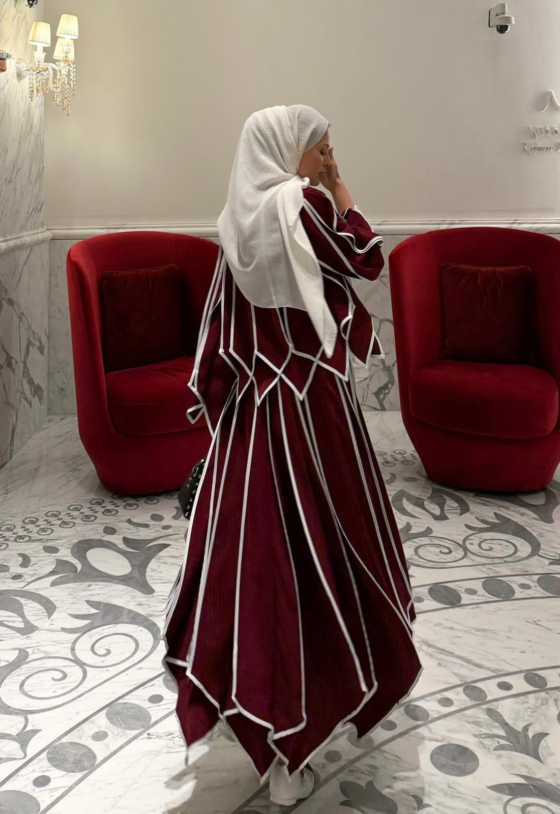 Doha Skirt Set – Burgundy